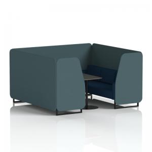 Brixworth 6 Seater Booth With Black Legs And Black Table With Black