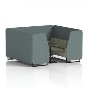 Brixworth 6 Seater Booth With Black Legs And Black Table With Black