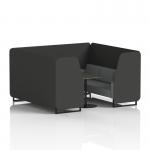 Brixworth 6 Seater Booth With Black Legs And Black Table With Black Leg In Synergy Fabric - Mix Panels And Partner Sofa SF001582