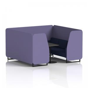 Brixworth 6 Seater Booth With Black Legs And Black Table With Black