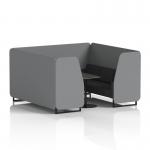 Brixworth 6 Seater Booth With Black Legs And Black Table With Black Leg In Synergy Fabric - Partner Panels And Mix Sofa SF001584