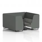 Brixworth 6 Seater Booth With Black Legs And Black Table With Black Leg In Sumi Fabric - Kobe Panels And Tokyo Sofa SF001587