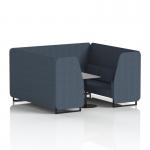 Brixworth 6 Seater Booth With Black Legs And Grey Table With Black Leg In Rivet Fabric - Crucible Panels And Sofa SF001594