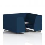 Brixworth 6 Seater Booth With Black Legs And Grey Table With Black Leg In X2 Fabric - Calculus Panels And Sofa SF001599