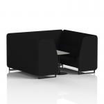 Brixworth 6 Seater Booth With Black Legs And Grey Table With Black Leg In X2 Fabric - Diameter Panels And Sofa SF001600