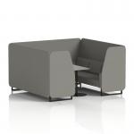 Brixworth 6 Seater Booth With Black Legs And Grey Table With Black Leg In X2 Fabric - Number Panels And Sofa SF001601