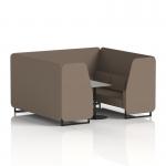 Brixworth 6 Seater Booth With Black Legs And Grey Table With Black Leg In X2 Fabric - Theory Panels And Sofa SF001603