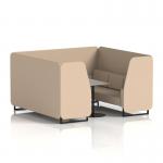 Brixworth 6 Seater Booth With Black Legs And Grey Table With Black Leg In Synergy Fabric - Affix Panels And Sofa SF001610