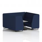 Brixworth 6 Seater Booth With Black Legs And Grey Table With Black Leg In Synergy Fabric - Alike Panels And Sofa SF001611