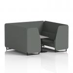 Brixworth 6 Seater Booth With Black Legs And Grey Table With Black Leg In Sumi Fabric - Kobe Panels And Sofa SF001617