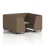 Brixworth 6 Seater Booth With Black Legs And Grey Table With Black Leg In Sumi Fabric - Osaka Panels And Sofa SF001618