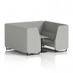 Brixworth 6 Seater Booth With Black Legs And Grey Table With Black Leg In Sumi Fabric - Tokyo Panels And Sofa SF001619