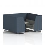 Brixworth 6 Seater Booth With Black Legs And Grey Table With Black Leg In Rivet Fabric - Crucible Panels And Prime Sofa SF001624