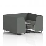 Brixworth 6 Seater Booth With Black Legs And Grey Table With Black Leg In Sumi Fabric - Kobe Panels And Tokyo Sofa SF001647