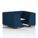 Brixworth 6 Seater Booth With Black Legs And White Table With Black Leg In X2 Fabric - Calculus Panels And Sofa SF001659