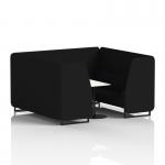 Brixworth 6 Seater Booth With Black Legs And White Table With Black Leg In X2 Fabric - Diameter Panels And Sofa SF001660