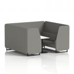 Brixworth 6 Seater Booth With Black Legs And White Table With Black Leg In X2 Fabric - Number Panels And Sofa SF001661