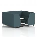 Brixworth 6 Seater Booth With Black Legs And White Table With Black Leg In X2 Fabric - Polygon Panels And Sofa SF001662