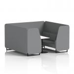 Brixworth 6 Seater Booth With Black Legs And White Table With Black Leg In Synergy Fabric - Partner Panels And Sofa SF001674