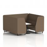 Brixworth 6 Seater Booth With Black Legs And White Table With Black Leg In Sumi Fabric - Osaka Panels And Sofa SF001678