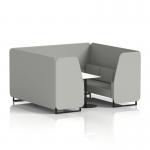 Brixworth 6 Seater Booth With Black Legs And White Table With Black Leg In Sumi Fabric - Tokyo Panels And Sofa SF001679