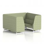 Brixworth 6 Seater Booth With White Legs In Rivet Fabric - Burnish Panels And Sofa SF001712