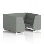 Brixworth 6 Seater Booth With White Legs In Rivet Fabric - Prime Panels And Sofa SF001716