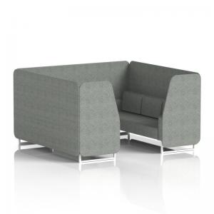 Brixworth 6 Seater Booth With White Legs In Rivet Fabric - Prime