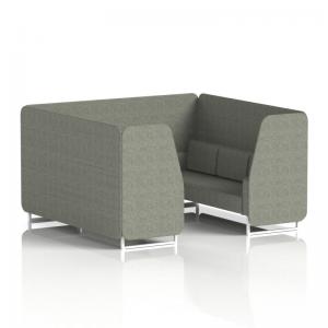 Brixworth 6 Seater Booth With White Legs In Rivet Fabric - Vitreous