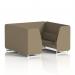 Brixworth 6 Seater Booth With White Legs In Main Line Flax Fabric - Bank Panels And Sofa SF001724