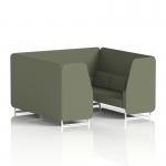 Brixworth 6 Seater Booth With White Legs In Main Line Flax Fabric - Monument Panels And Sofa SF001725