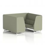 Brixworth 6 Seater Booth With White Legs In Main Line Flax Fabric - Newbury Panels And Sofa SF001726