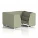 Brixworth 6 Seater Booth With White Legs In Main Line Flax Fabric - Newbury Panels And Sofa SF001726