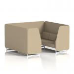 Brixworth 6 Seater Booth With White Legs In Main Line Flax Fabric - Upminster Panels And Sofa SF001728