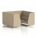 Brixworth 6 Seater Booth With White Legs In Main Line Flax Fabric - Upminster Panels And Sofa SF001728