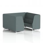 Brixworth 6 Seater Booth With White Legs In Main Line Flax Fabric - Westminster Panels And Sofa SF001729