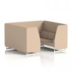 Brixworth 6 Seater Booth With White Legs In Synergy Fabric - Affix Panels And Sofa SF001730