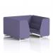 Brixworth 6 Seater Booth With White Legs In Synergy Fabric - Order Panels And Sofa SF001733