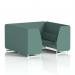 Brixworth 6 Seater Booth With White Legs In Sumi Fabric - Handa Panels And Sofa SF001736