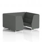 Brixworth 6 Seater Booth With White Legs In Sumi Fabric - Kobe Panels And Sofa SF001737