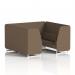 Brixworth 6 Seater Booth With White Legs In Sumi Fabric - Osaka Panels And Sofa SF001738