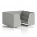 Brixworth 6 Seater Booth With White Legs In Sumi Fabric - Tokyo Panels And Sofa SF001739