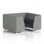 Brixworth 6 Seater Booth With White Legs In Rivet Fabric - Prime Panels And Crucible Sofa SF001746