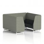 Brixworth 6 Seater Booth With White Legs In Rivet Fabric - Vitreous Panels And Charcoal Sofa SF001747