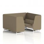 Brixworth 6 Seater Booth With White Legs In Main Line Flax Fabric - Bank Panels And Upminster Sofa SF001754