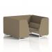 Brixworth 6 Seater Booth With White Legs In Main Line Flax Fabric - Bank Panels And Upminster Sofa SF001754