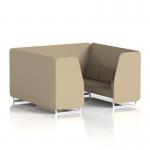 Brixworth 6 Seater Booth With White Legs In Main Line Flax Fabric - Upminster Panels And Bank Sofa SF001758