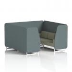 Brixworth 6 Seater Booth With White Legs In Main Line Flax Fabric - Westminster Panels And Newbury Sofa SF001759