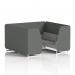 Brixworth 6 Seater Booth With White Legs In Sumi Fabric - Kobe Panels And Tokyo Sofa SF001767