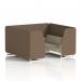 Brixworth 6 Seater Booth With White Legs In Sumi Fabric - Osaka Panels And Zen Sofa SF001768